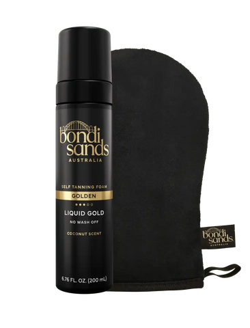 Liquid Gold Self Tanning Foam & Application Mitt Bundle